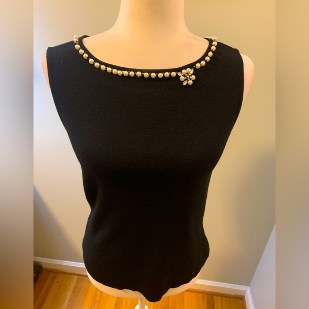 Emma James black knit sweater, size M P